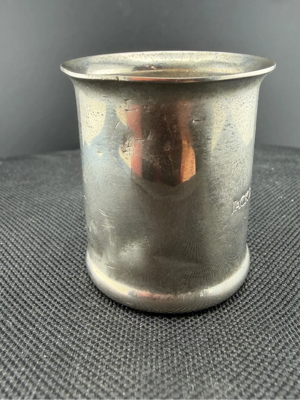 Vintage Jack Daniels Towle Silverplate Small Jigger Shot Glass Measure 1.75”